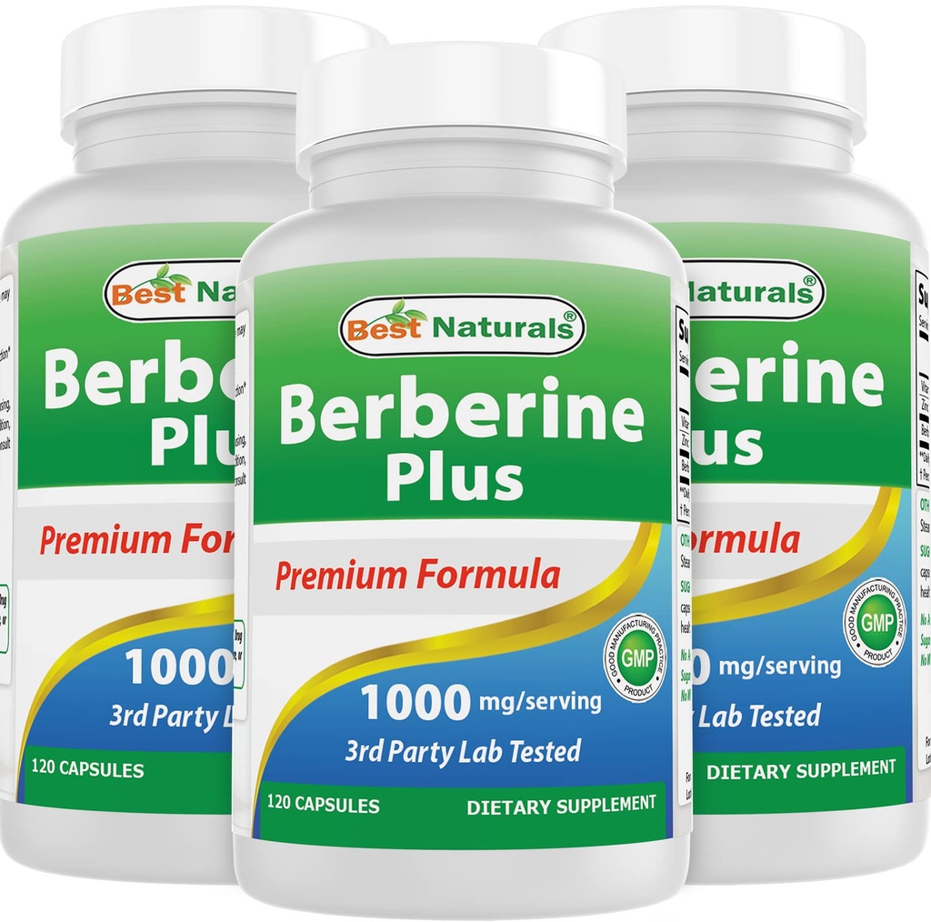 Meilleurs naturels Berberine Plus 1000 mg/Serveur 120 Capsules (120 Nombre (paquet de 3))