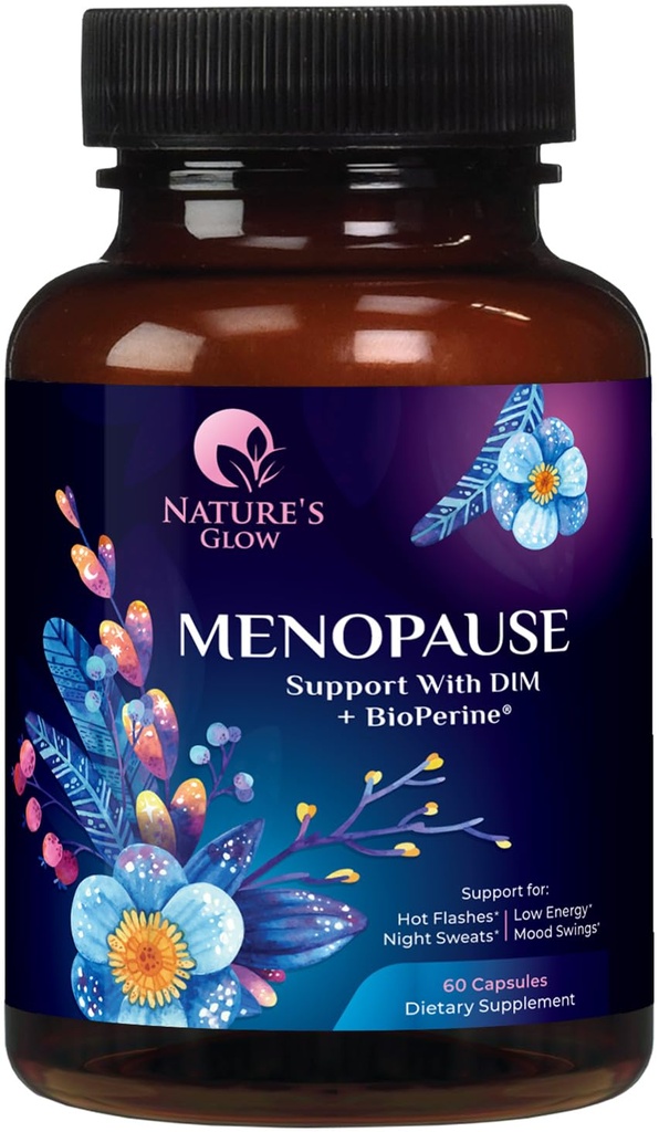 Menopause Ergänzungen für Frauen mit DIM - Natürliche Hormon-Unterstützung für Frauen, Menopause Relief und Balance Antioxidans für Energie & Haut Gesundheit, Hot Flashes und Nacht Sweats-Unterstützung - 60 Kapseln