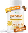 6-in-1 Bee Pollen Supplement, Bee Pollen for Women & Men, Immune & Energy Support, Non-GMO, Made in USA, 120 Capsules