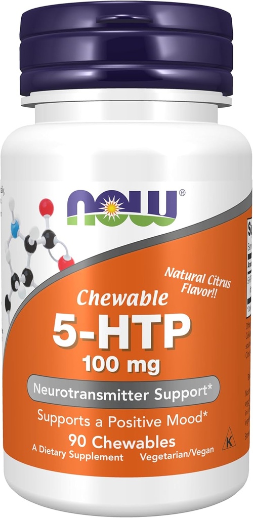 MAINTENANT compléments alimentaires, 5-HTP (5-hydroxytryptophane) 100 mg, soutien aux neurotransmetteurs*, 90 croustilles