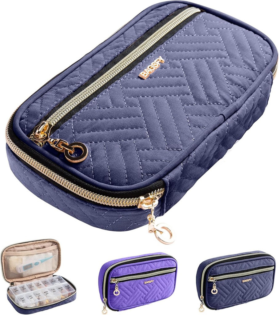 BAGSFY Pill Organizer Case 2 Mal pro Tag Wöchentliche Medizin Organizer Reise Pille Box mit abnehmbaren 7 Tage Medizin Fall Container für Fischöl, Vitamin, Ergänzung