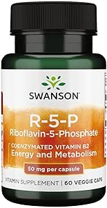 Swanson R-5-P (Riboflavin-5-Phosphate) - Vitamin B2 Supplement Förderung von Energie, Metabolismus & Vision Gesundheit - Natural Wellness Formula - (60 Kapseln)