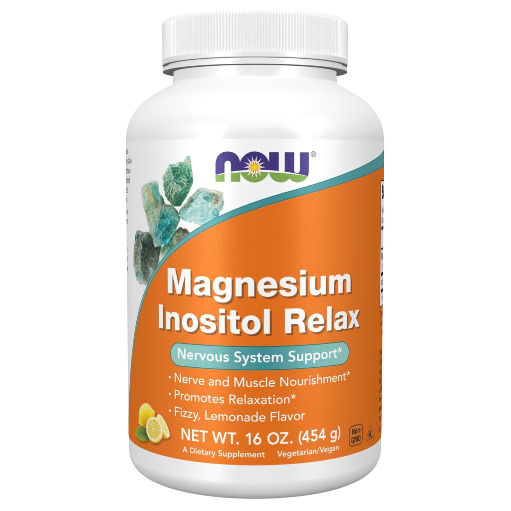 JETZT Nahrungsergänzungsmittel,pulver Magnesium Inositol Relax, Nervous System Support*, Fizzy Lemonade Flavor, 16-Ounce