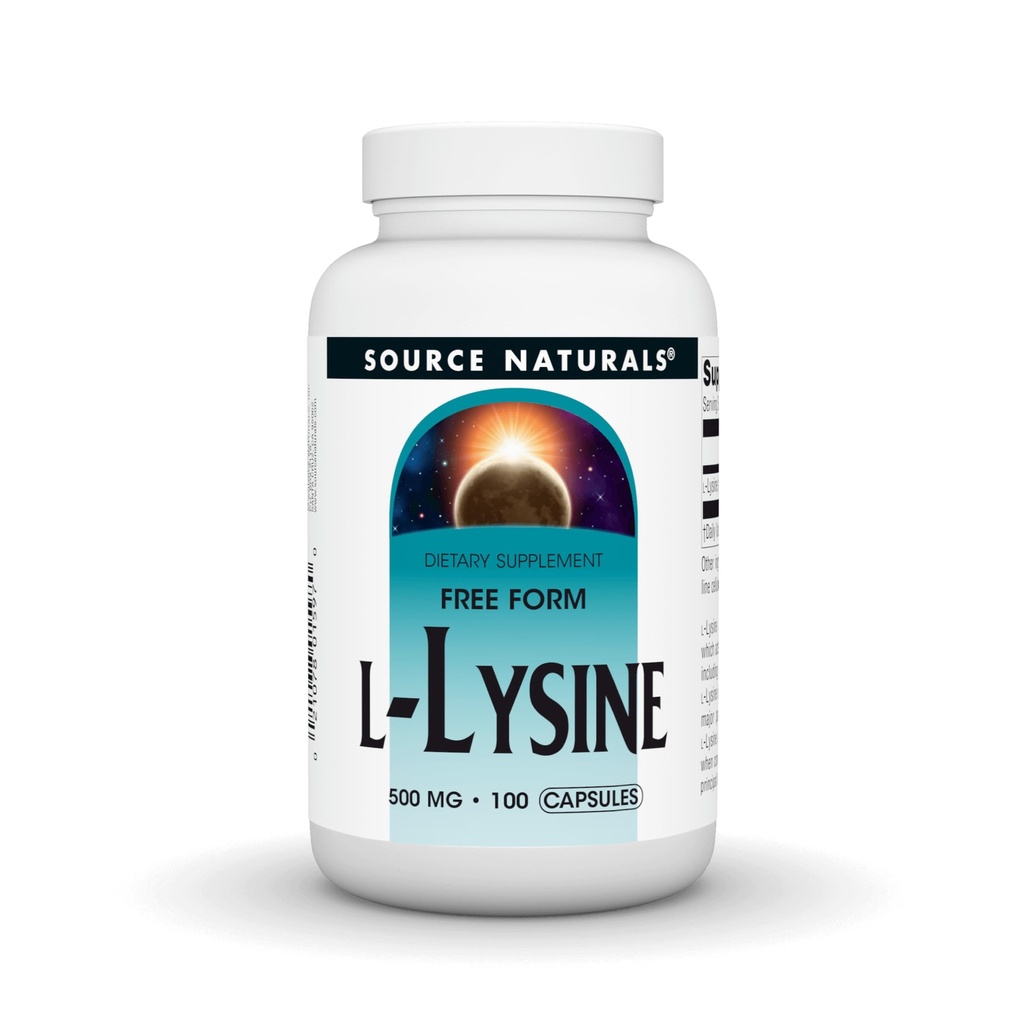 Quelle Naturals L-Lysine freie Form -Aminosäure Supplement unterstützt Energiebildung & Collagen - 100 Kapseln