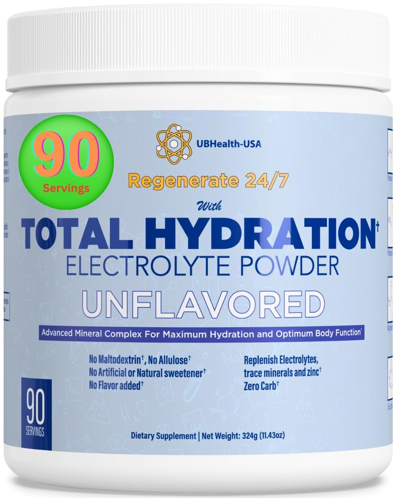 Mélange de remplacement d'électrolytes d'hydratation totale (90 portions, non aromatisées)