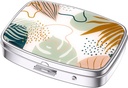 Nipichsha Pille Box, Kleine Pille Fall für Geldbeutel & Tasche, niedliche Reise Medizin Organizer, Tragbare Medizin Container Halter, Vitamine, Medikamente, Fischöl & Nahrungsergänzungsmittel, Boho Blätter