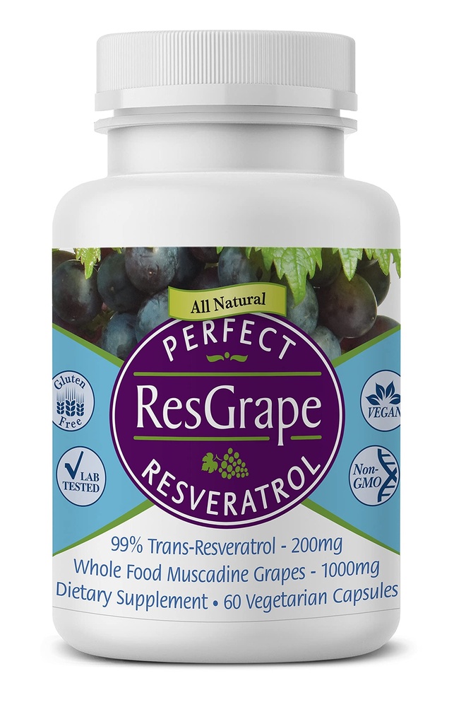 Perfekte Ergänzungen – Perfekte ResGrape Resveratrol – 60 Veggie Kapseln – Trans-Resveratrol & Organic Muscadine Grape