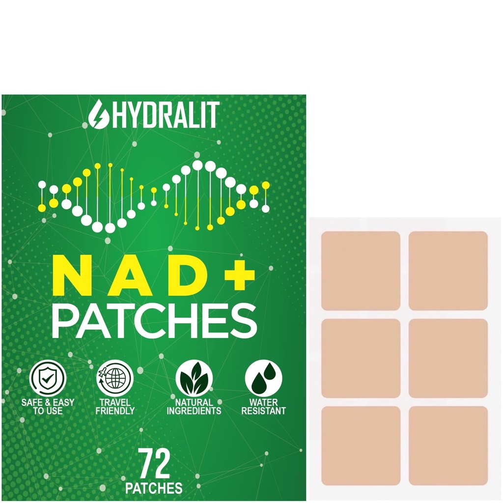 NAD+ Patches for Men & Women with NMNH Resveratrol Hyaluronic Acid & CoQ10 Energy Wellness Formula for Cellular Health Metabolism Recovery Mental Clarity Aging Support 72 Pack