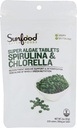 Comprimés de spiruline de la nourriture solaire - pilules en poudre de spiruline et de chlorella, supplément d'algues vertes riches en chlorophylle, paroi cellulaire brisée, végétalien - sac de 2 oz
