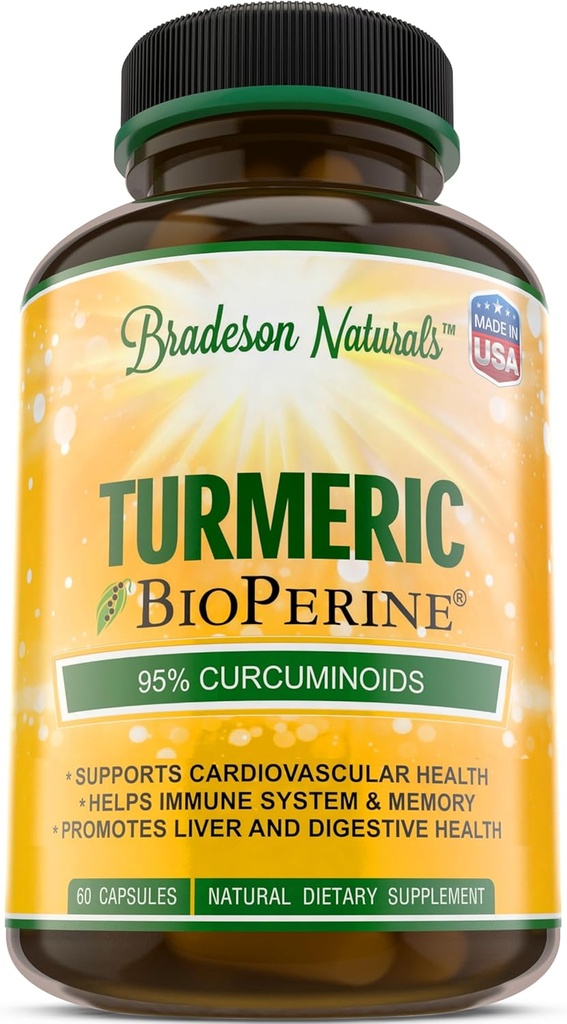 Kurkuminus mit BioPerine 1500mg - Natürliche und gesunde Entzündungsunterstützung mit 95% Standardisierte Curcuminoide für Potenz & Absorption - 60 Kapseln mit schwarzem Pfeffer
