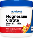 Poudre de citrate de magnésium Nutricost (Fruit Punch, 250 grammes)