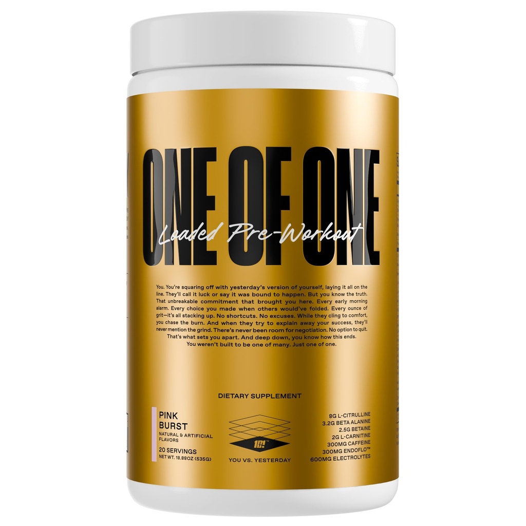 ONE Loaded Pre-Workout – High-Stim Energy, Focus & Endurance mit EndoFloTM, Genius PureTM Alpha GPC, NeuroRushTM, Dynamine®, No Crash, Gluten Free – Pink Burst