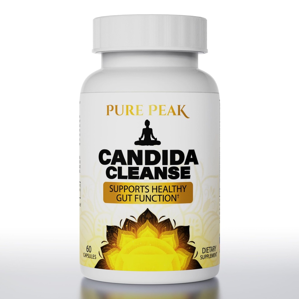 Candida Cleanse - Gut & Colon Support (60 Kapseln) - für Herren & Frauen - Natürliche Kräuter für Darm-Detox - Oregano Blatt, Wormwood, Black Walnut, Caprylic Acid