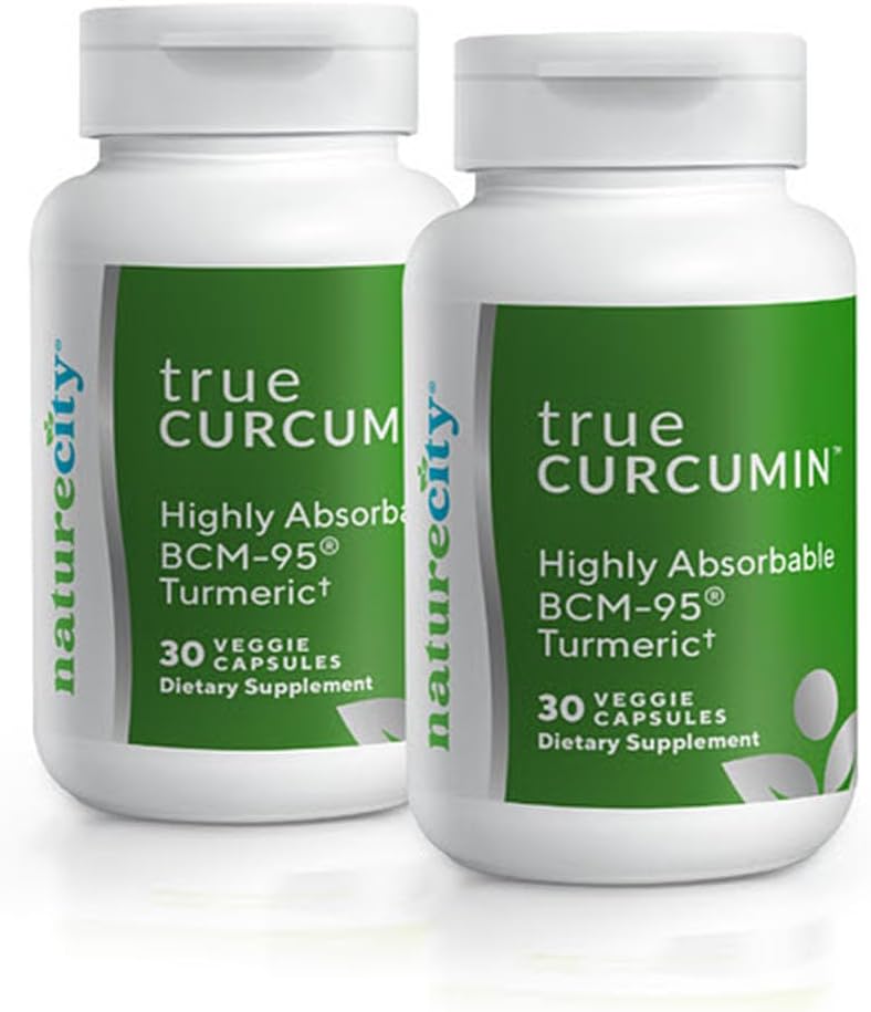 NatureCity True-Curcumin Supplément curcuma hors OGM Tumeric et Curcumin 500mg Capsules Curcuma Suppléments vitaminiques.