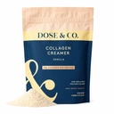 DOSE & CO. Vanilla Collagen Creamer Powder, 12 Oz | Hydrolyzed Bovine Collagen Type I & III with 11g Protein per Serving | Supports Hair, Skin & Nails | High Bioavailability, Non-GMO, Gluten Free