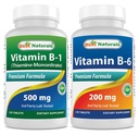 Best Naturals Vitamin B1 als Thiamine Mononitrate 500 mg & Vitamin b6 200mg