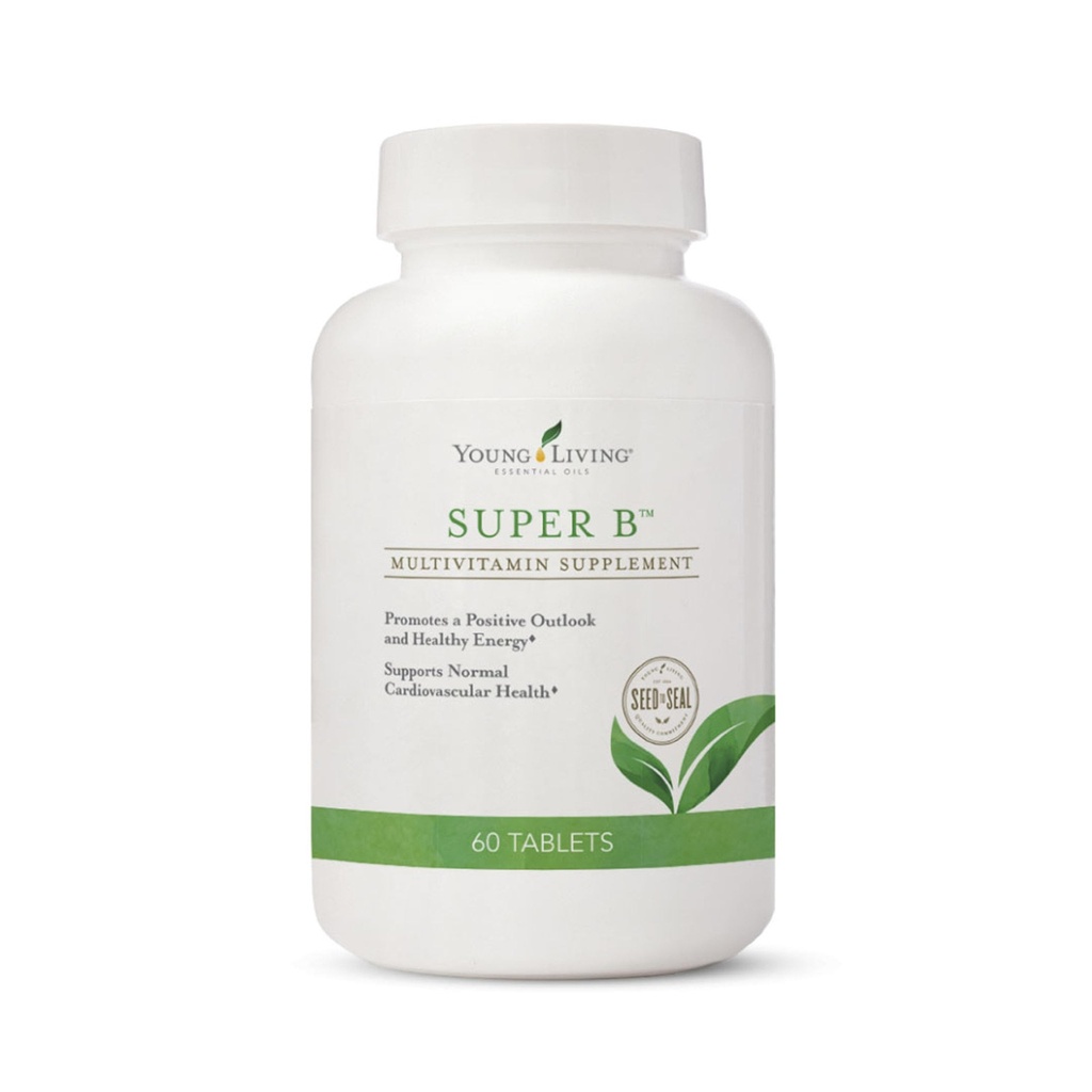 Young Living Super B Tablets, 60-Count Bottle | B Vitamine & Minerals | Unterstützt gesunde Energieniveaus | Keto-Friendly | Natürliche Folatquelle | Enthält Calcium, Magnesium und Vitamin B6