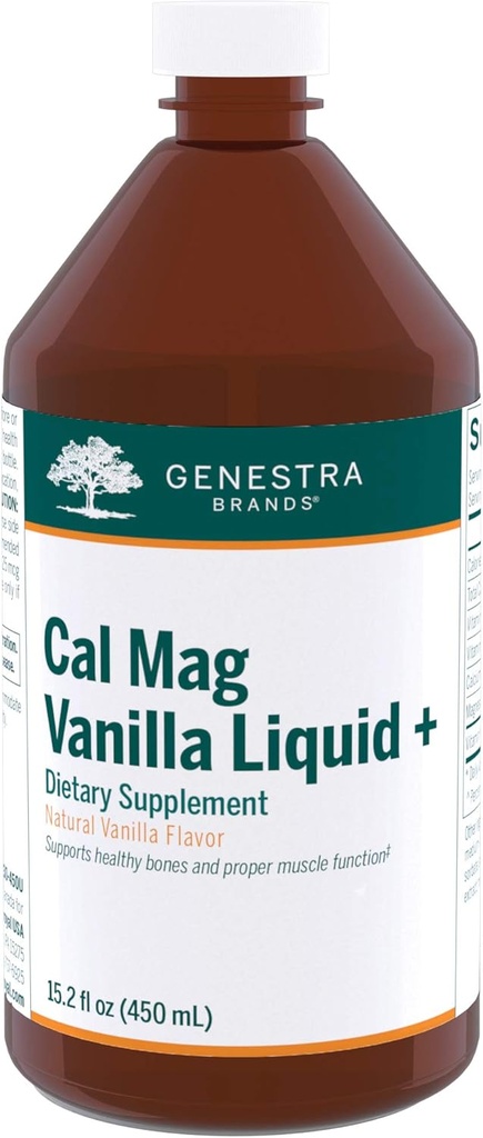 Genestra Marques Cal Mag Vanilla Liquid +-- Supplément Calcium-Magnésium