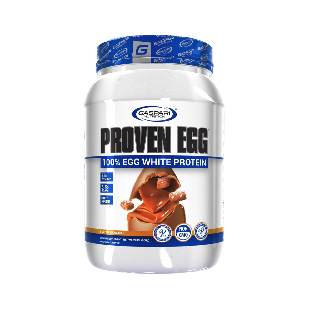 Gaspari Nutrition Proven Egg, 100% Egg White Protein, 25g Protein, Keto Friendly, Dairy and Lactose Free, Soy Free (2 lbs, Gesalzene Karamell)