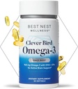 Best Nest Wellness Omega-3 Softgels - Fish Oil Supplement unterstützt Gehirngesundheit - Ernährungsunterstützung für Mütter - EPA & DHA Supplement Aids Immunsystem Gesundheit - 30 Softgels