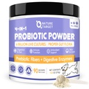 NATURE TARGET Probiotics für Hunde - Dog Probiotics, Plus Prebiotic, Verdauungsenzyme, Fiber, Stützgut, Immune Health, 6 Billion CFU Dog Probiotic Powder, Relieve Diarrhea, Loose Hocker, 90 Scoops