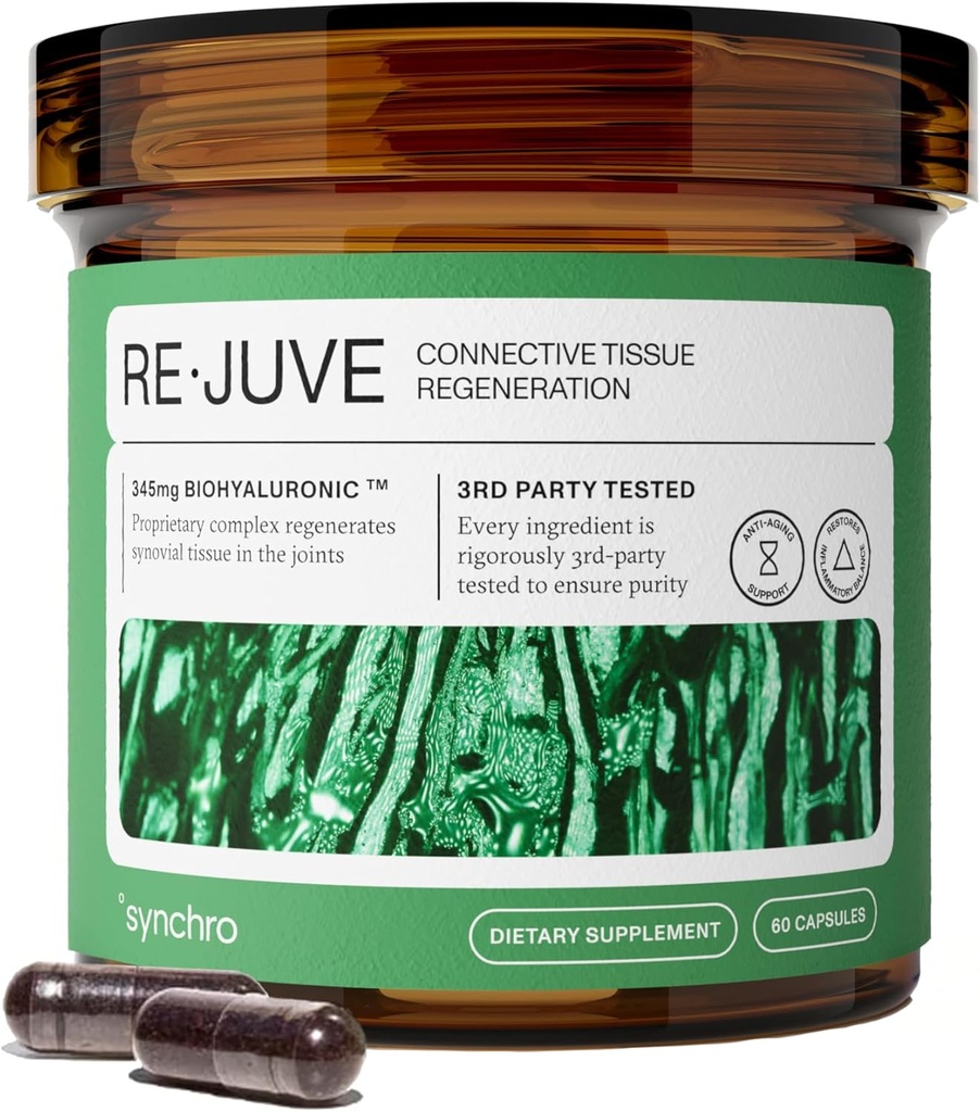Synchro - Joint Support Supplement, Non-GMO Cartilage und Joint Support, Joint Supplement mit Hyaluronsäure und Anthocyanin, 60 Joint Health Supplement Kapseln