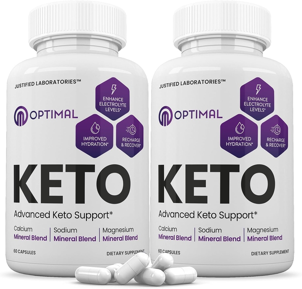 (2 Pack) Optimale Keto Pillen 1275MG Neu & Verbesserte Formel Enthält Apfelessig Extra Virgin Olivenöl Pulver Grüner Tee Blatt 120 Kapseln