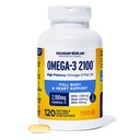 Oceanblue Professional Omega 3 2100-120 ct - High Potency Triple Stärke Burpless Fischöl mit EPA, DHA & DPA - Wild Caught - Natürliche Orange Flavor, 60 Portionen