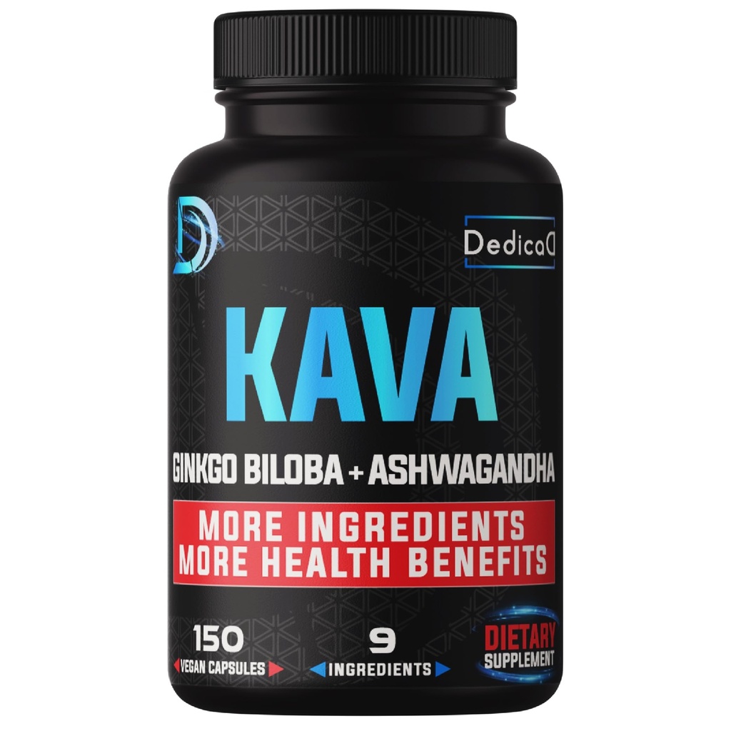 9in1 Kava Kava Kapseln 5-Monats-Versorgung 15:1 Extrakt für Schlaf, Geist und Immununterstützung - 9 Natürliche Kräuter enthalten Ginkgo, Ashwagandha, Graviola, Valerian & More - 150 Vegan Kapseln