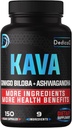 9in1 Capsules Kava Kava 5 mois d'approvisionnement 15:1 Extrait pour le sommeil, l'esprit et l'immunité support - 9 herbes naturelles comprend Ginkgo, Ashwagandha, Graviola, Valérian et plus - 150 Capsules Vegan