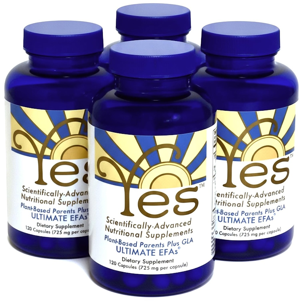 Huile de poisson Oméga 3 Suppléments Alternative-YES Oméga 3 et 6 Acides gras - sans Burpless, base végétale - DHA, EPA, SDA - Cholestérol, coeur, peau, énergie, yeux, immunité Soutien par OUI (4 x 120 capsules Gel)