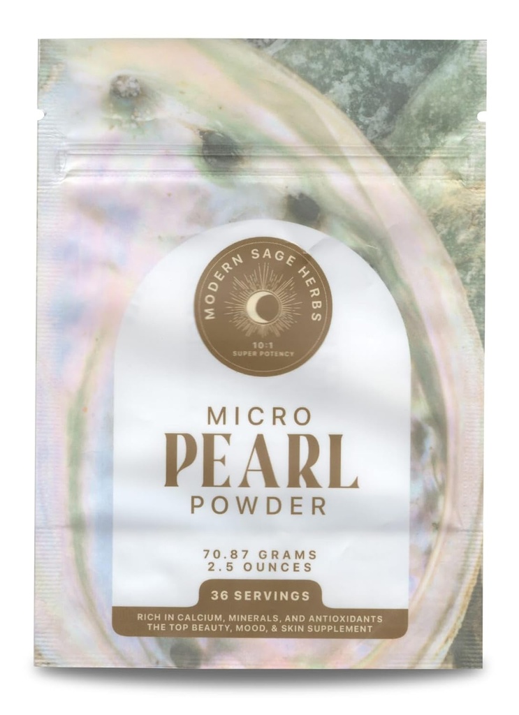 2.5oz Pure Pearl Powder 10:1 Super Konzentrat Extrakt. 36 Portionen. Beilage für Collagen, Anti-Aging und Antioxidans Produktion. Unterstützt Haut, Augen, Nägel, Radiant Beauty von Modern Sage Herbs.