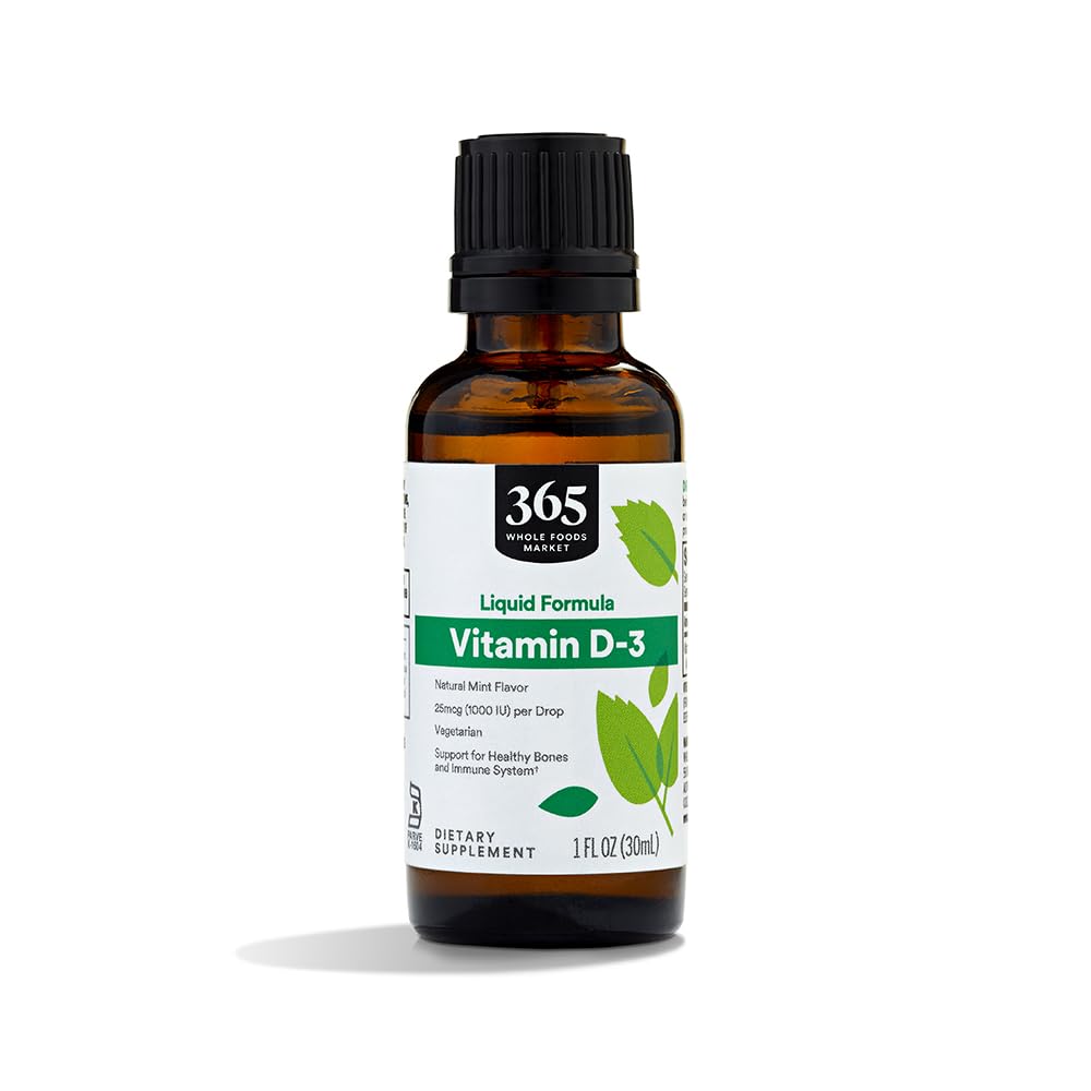 Marché des aliments entiers, vitamine D-3 Arôme à la menthe liquide 1000UI, 1 OZ