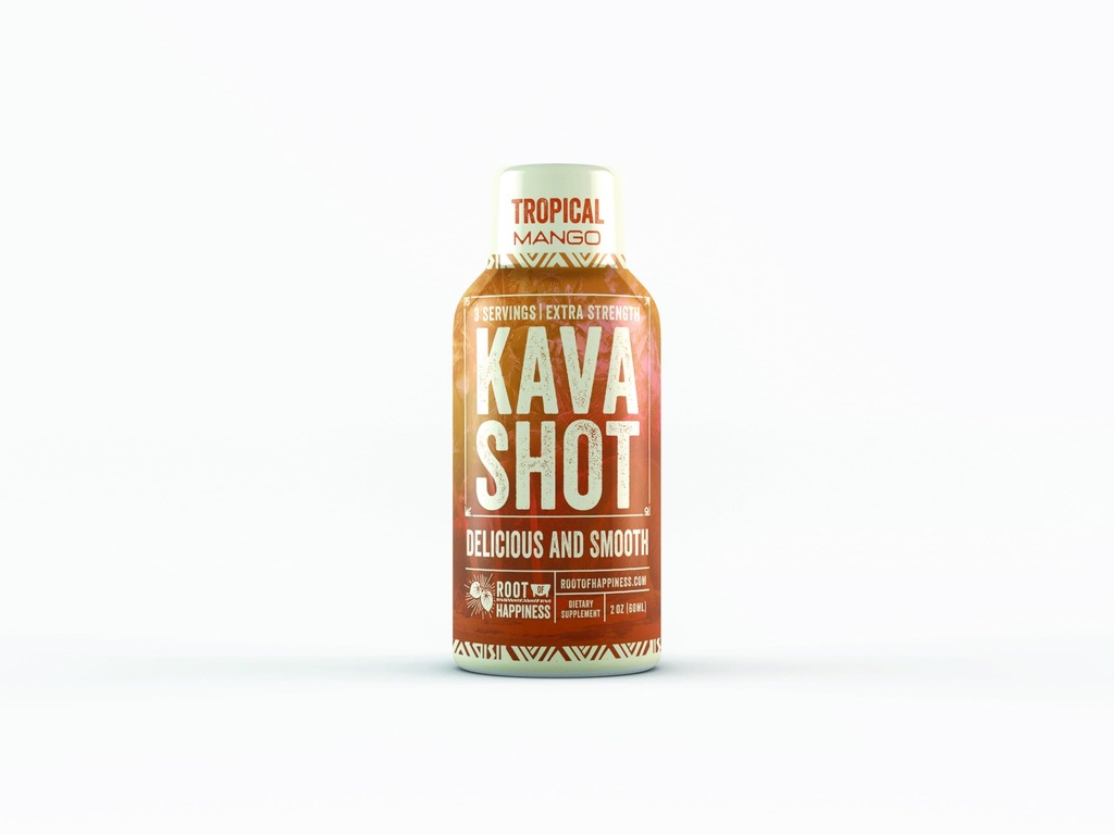 Kava et bien-être Shot de 2oz de la mangue tropicale Flavor de la mangue non-alcholique