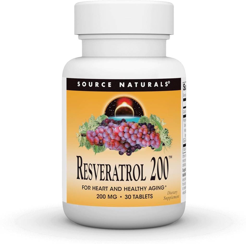 Quelle Naturals Resveratrol, für Herz und gesunde Alterung * 200 mg - 30 Tabletten