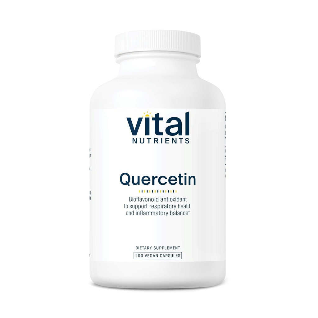 Vital Nährstoffe Quercetin | Vegan Quercetin Ergänzung mit Bioflavonoiden für Sinus, Respirator, Herz, und Immunfunktion Unterstützung | Gluten, Dairy, Soy Free | 500mg | 200 Kapseln