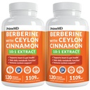 21-in-1 Berberine Ergänzung mit Ceylon Cinnamon mit Chrom, Bitter Melon und Grüner Tee-Extrakt und Schwarzer Pfeffer-Extrakt 5X für Energie und Stoffwechsel Unterstützung mit 5279 mg (120 ct, Packung 2)