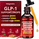 Berberine with Ceylon Cinnamon Liquid Drops – Boost GLP-1 with Cayenne Pepper, Turmeric, Bitter Melon for Gut Health, Digestion, Antioxidant & Immune Support, Vegan, No Sugar, No Minerals, 2 fl oz