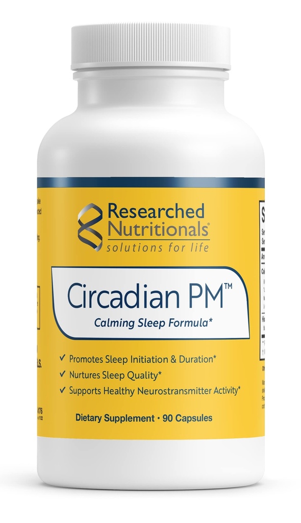 Geforschte Ernährung Circadian PM - Fördert ein gesundes Nervous System, Histamin Response & Friedliche Nächte mit L Theanine, 5 HTP, Valerian Root & GABA Supplements (90 Kapseln)