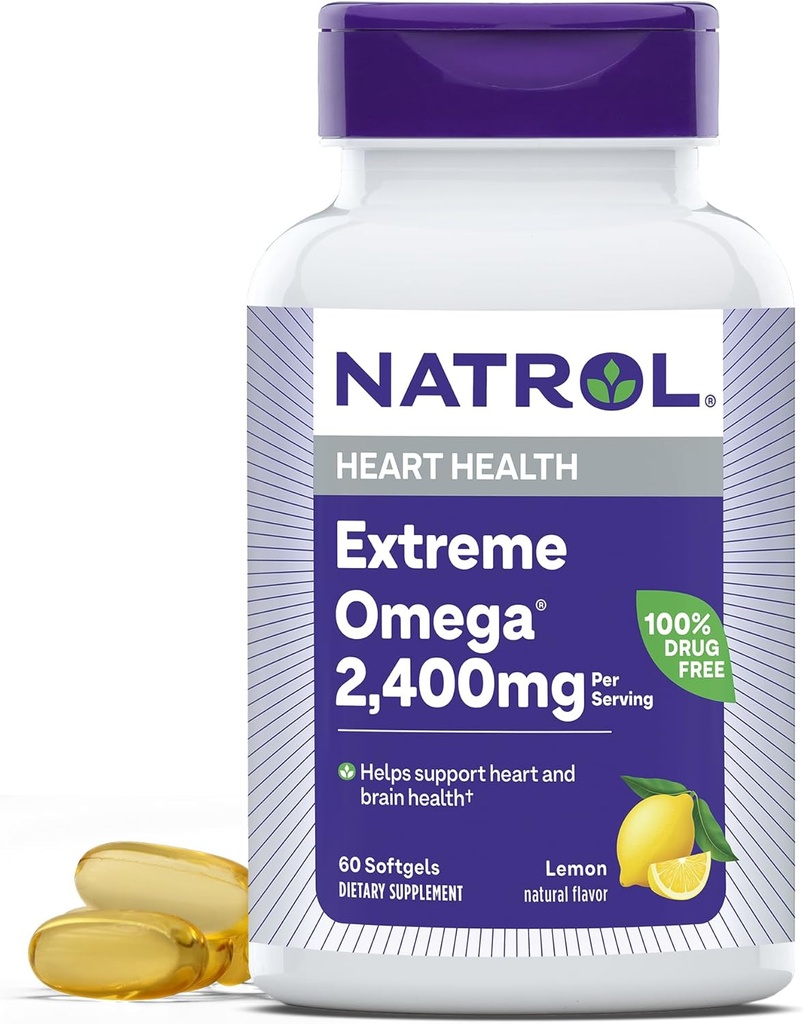 Natrol, Omega-3 Extreme Softgels, Herzgesundheit Nahrungsergänzung, 60 Zähler