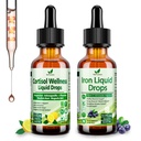 Cortisol Detox + Supplément de fer pour les femmes, hommes, végétaliens, non OGM