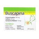 Caplets anti-douleur Buscapina – PMS, Crampes, Céphalées, Bloating, Dos & Douleurs articulaires – pour les femmes et les hommes – Boîte avec 24 Caplets