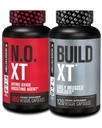 Jacked Factory Muscle Builder Supplement Stack - Build-XT Muscle Builder & N.O. XT Agent de boosting d'oxyde nitrique pour le double support (60 jours d'approvisionnement)