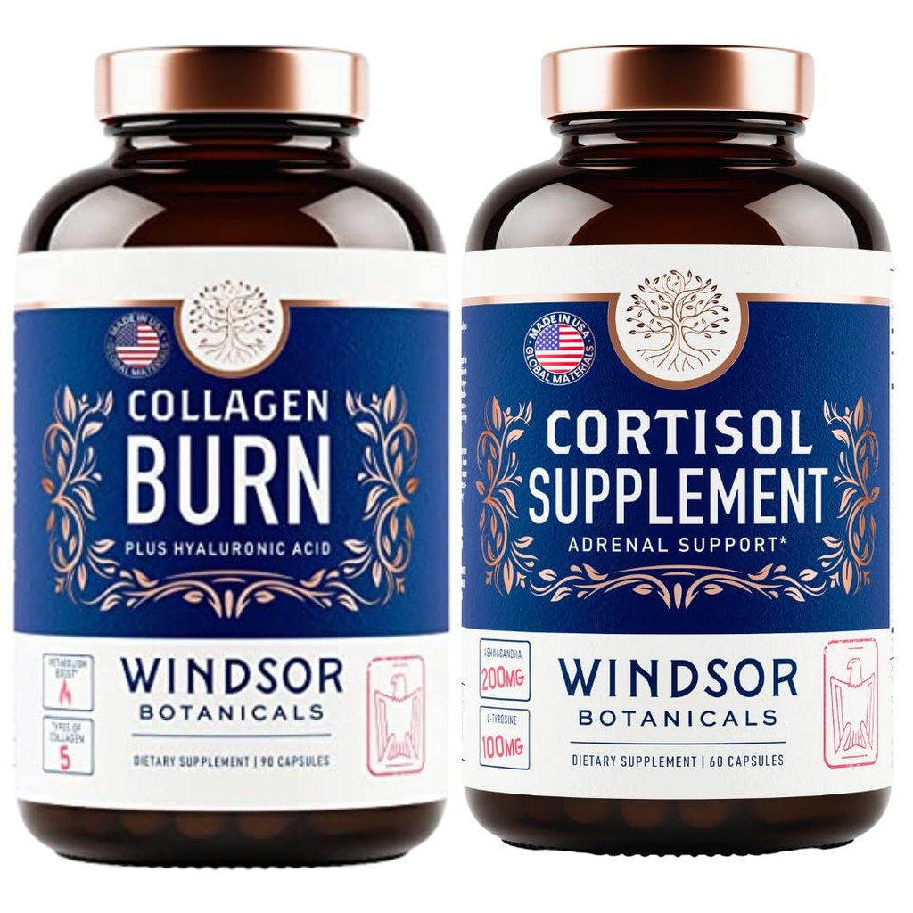 BOTANIQUES DE WINDSOR Blocker Cortisol et Multi Collagen Burn - Beauty and Mood Support Bundle