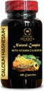 Complexe de magnésium de calcium - Supplément pour soutenir le muscle, le citrate de manganèse, sans gluten, sans OGM, haute absorption, supplément de magnésium, soutien de santé osseux et nerf - 1 bouteille 120 capsules