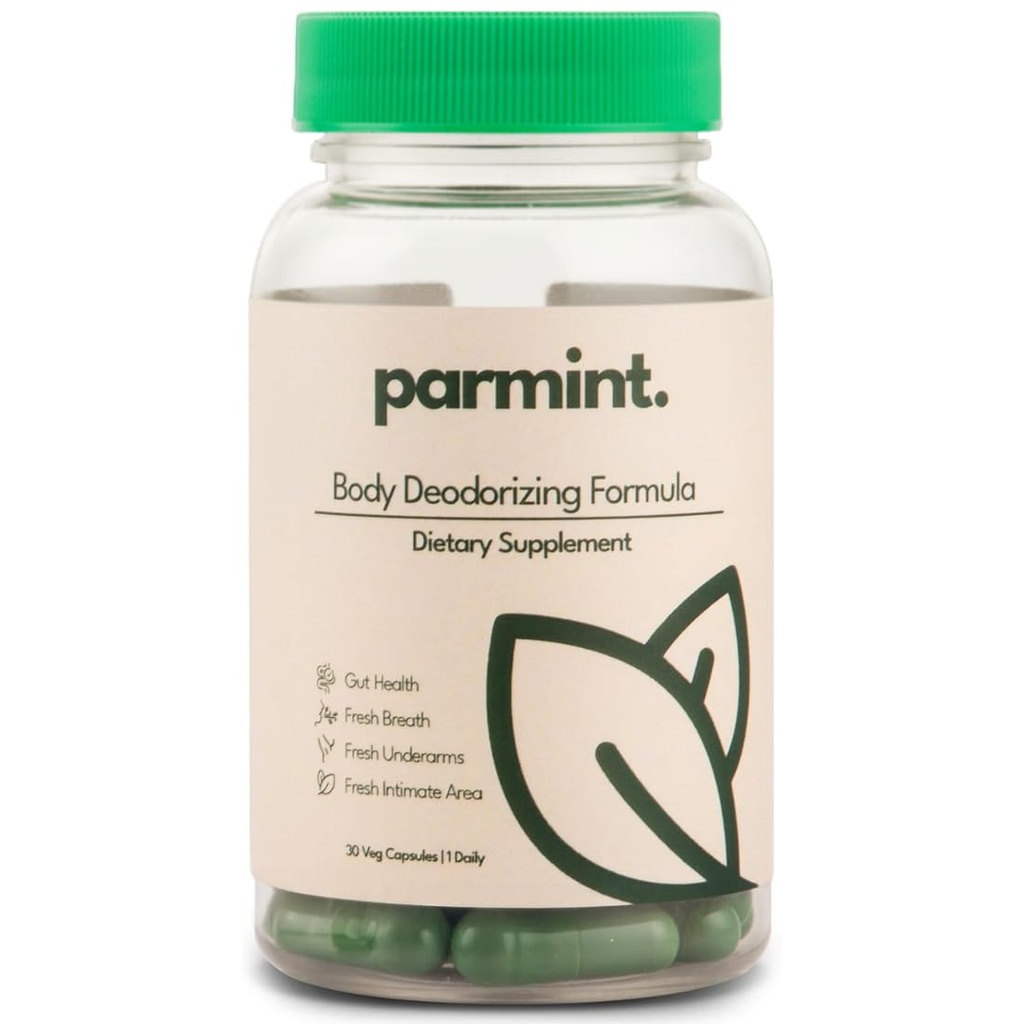 Whole Body Natural Deodorizing Supplement, Vegan & Organic Internal Freshness Capsules for Underarms Odor, Bad Breath, Old People Smell, Feet Odor, Gluten Free, 30 Capsules 1 Daily (1-Month Supply)