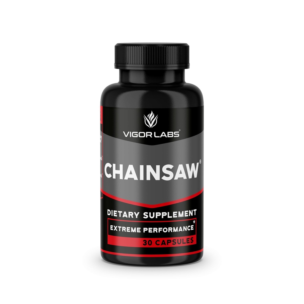 Kettensäge von Vigor Labs (30 Kapseln), unterstützt Firmness, Stamina und Endurance, Nahrungsergänzung zur Erhöhung des Blutflusses (Made in USA)