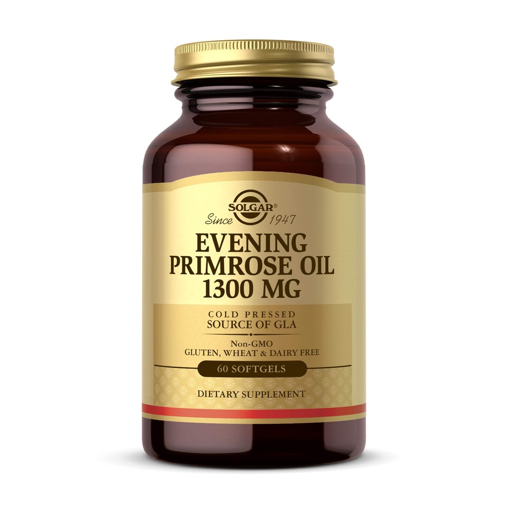 Solgar Evening Primrose Oil 1300 mg, 60 Softgels - Promotes Gesunde Haut - Ernährungsunterstützung für Frauen - Non-GMO, Glutenfrei, Dairy Free - 60 Portionen
