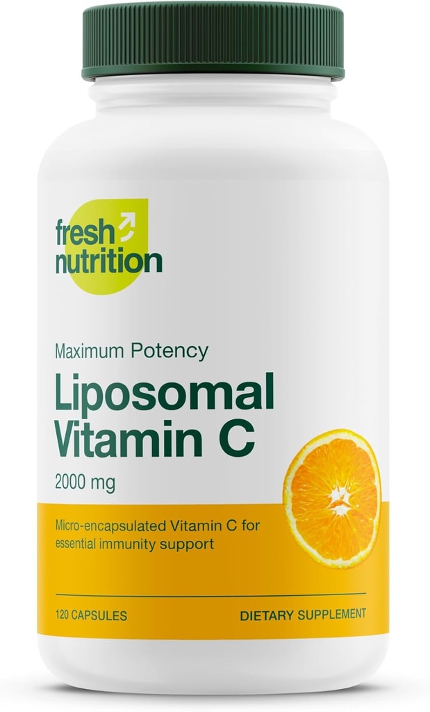 Fresh Nutrition Liposomal Vitamin C - 2000mg DNA Verified & Potent VIT C (aus Ascorbinsäure)– Schluck- oder Pour Powder in einen Drink, All Natural Vegan Friendly, Non-GMO, Gluten-Free, Dairy-Free