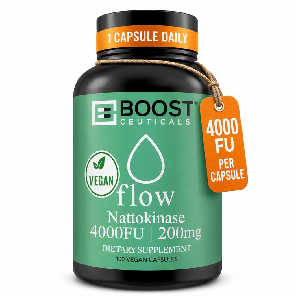 Nattokinase 4000 Fu 200mg - Vegan Non Stéarates Sans gluten - Pure Natural Blood Thinner & Blood Flow Supplément - 100 capsules / 100 jours d'approvisionnement